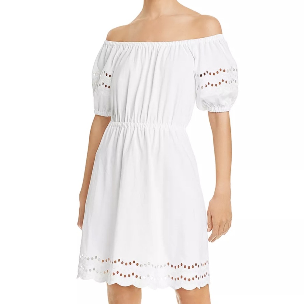 Kate Spade Scalloped-Hem Eyelet Dress Size XS 100% cotton